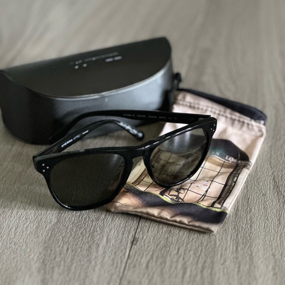 Oliver Peoples Black “Daddy B.” Polarized Sunglasses